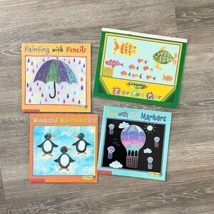 Scholastic art books (3)  and paint pad